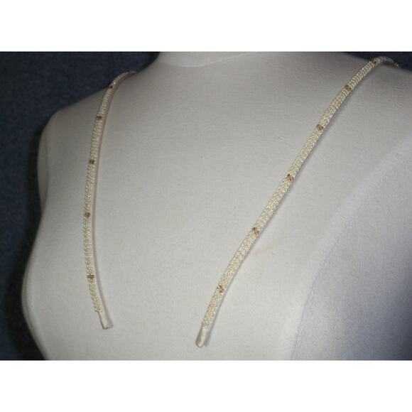 Pair Attachable Bridal Straps, Spaghetti Bridal Beaded shoulders satin strap - Picture 2 of 5